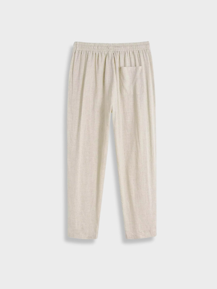 Melange Linen Trousers